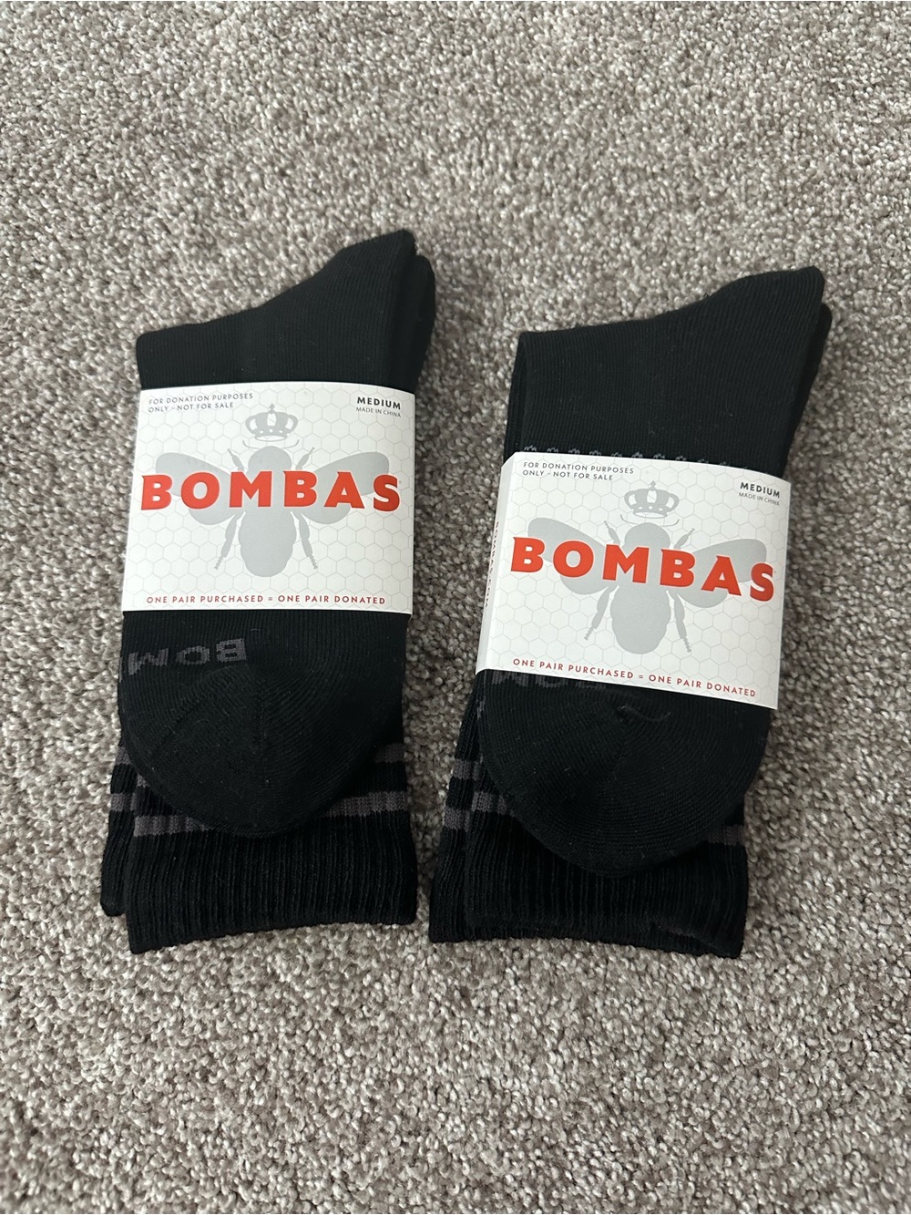 Bombas Black Crew Socks (2 Pairs)